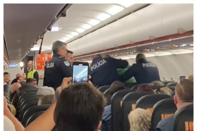 An easyJet flight from Morocco to Glasgow was forced to divert to kick a “drunken” man off the plane. (Photo: Pavla Velickova on Facebook)