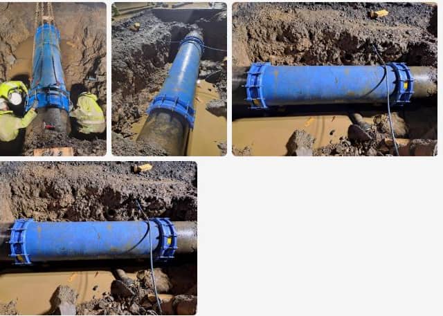 The water pipe in Paisley has been restored by Scottish Water
