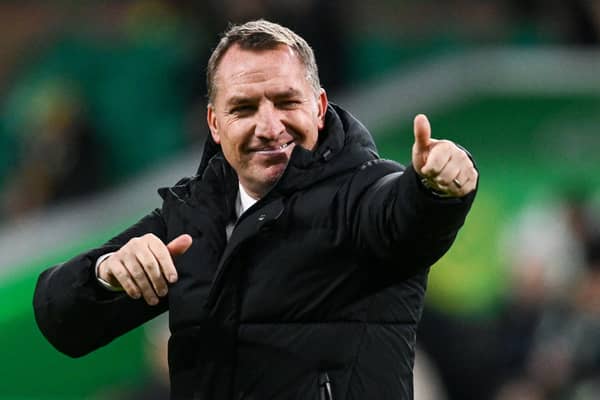 Celtic manager Brendan Rodgers at full time after the 4-0 win over Motherwell on Boxing Day. (Photo by Rob Casey / SNS Group)