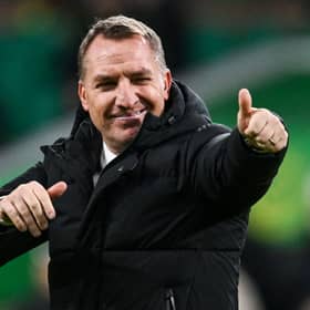 Celtic manager Brendan Rodgers at full time after the 4-0 win over Motherwell on Boxing Day. (Photo by Rob Casey / SNS Group)