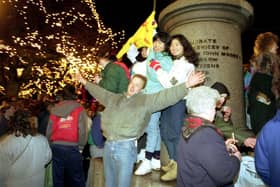 Revellers in George Square in 2000