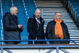 Alan Shearer (centre) during a William Hill Premiership match between Rangers and Celtic at Ibrox Stadium