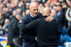 Gray and Clement, picture at full-time at Ibrox after September's narrow 1-0 win for the hosts, meet again on Sunday.