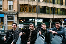 Gnoss atop the Glasgow sightseeing bus ahead of their Celtic Connections gig