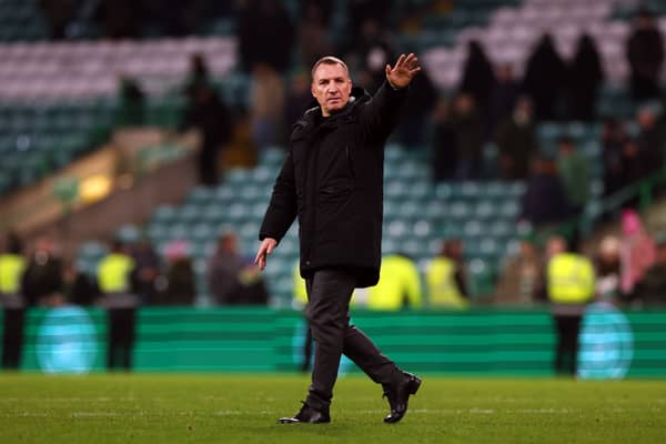 Celtic manager Brendan Rodgers is seen at full time after the 2-1 Scottish Cup win over Kilmarnock