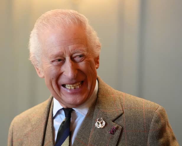 King Charles III during a visit to the Gordon Highlanders Museum, in Aberdeen, to view recent renovations. Picture: Andrew Milligan/PA Wire