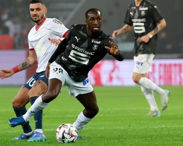 Former Rangers midfielder Glen Kamara in action for Rennes. (Photo by DENIS CHARLET/AFP via Getty Images)