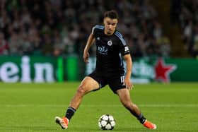 Slovan Bratislava's David Strelec in action during the 5-1 defeat at Celtic Park in September. (Photo by Craig Foy / SNS Group)