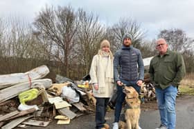 Locals are concerned about large piles of rubbish along the M8