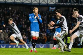 Rangers' James Tavernier looks dejected after missing a stoppage time penalty in the 1-0 defeat to Queen's Park. (Photo by Alan Harvey / SNS Group)
