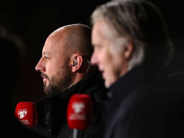 Former Scotland player Alan Hutton on media duty