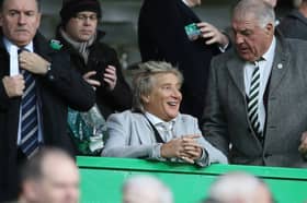 Rod Stewart watches Celtic's clash with Kilmarnock in December 2018.