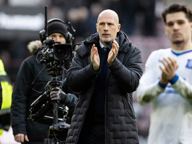 Rangers manager Philippe Clement at full time after the 3-1 victory over Hearts at Tynecastle. (Photo by Alan Harvey / SNS Group)