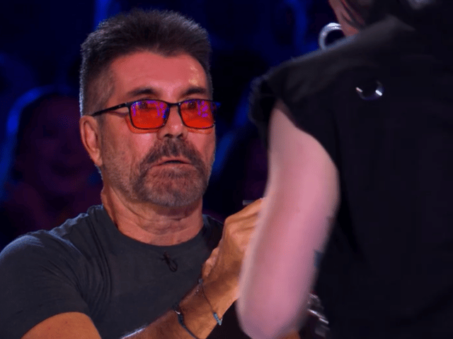 Simon Cowell was visibly shocked during Auzzy Blood's Britain's Got Talent performance.