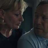 Adolescence. (L to R) Christine Tremarco as Manda Miller, Stephen Graham as Eddie Miller, in Adolescence.