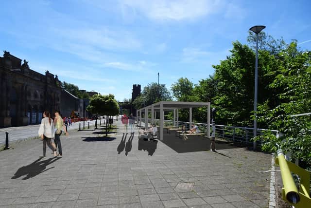 A CGI mock-up of the proposed beer garden at The Clutha