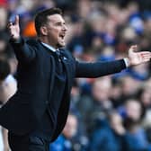 Rangers interim head coach Barry Ferguson tries to cajole his players during the 2-1 defeat by Motherwell at Ibrox.