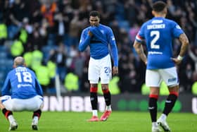 The Rangers players were floored by the defeat by Motherwell.
