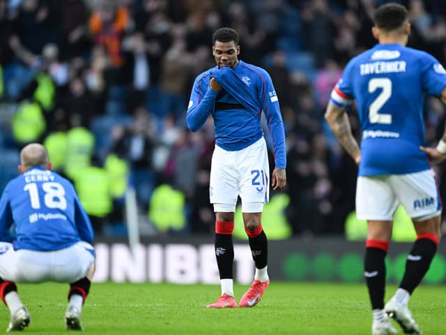 The Rangers players were floored by the defeat by Motherwell.
