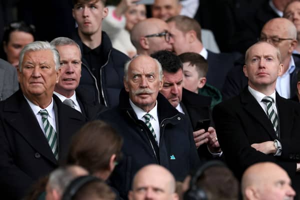 Peter Lawwell, Chairman of Celtic, Dermot Desmond, Non-Executive Director of Celtic, and Michael Nicholson, CEO of Celtic