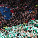 : A general view of Rangers FC and Celtic fans showing support