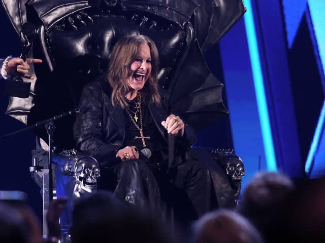 Ozzy Osbourne speaks onstage during the 2024 Rock & Roll Hall of Fame Induction Ceremony at Rocket Mortgage Fieldhouse on October 19, 2024 in Cleveland, Ohio.