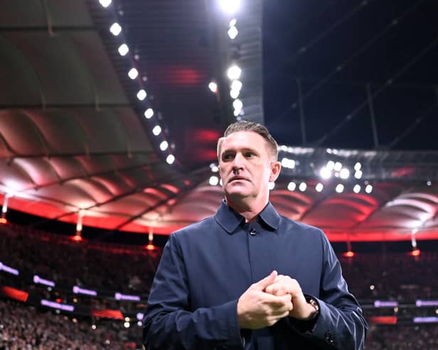 Robbie Keane looks on prior the UEFA Europa League match between Eintracht Frankfurt and Ferencvaros 