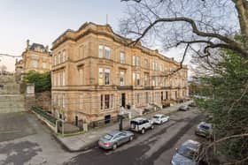 The front of the property on Park Gardens in Glasgow's West End. 