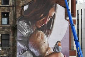 The existing St Enoch mural in Glasgow