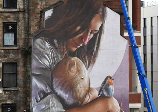 The existing St Enoch mural in Glasgow