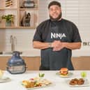 Big Zuu creates meals for students using the Ninja CRISPi, a brand-new portable air fryer