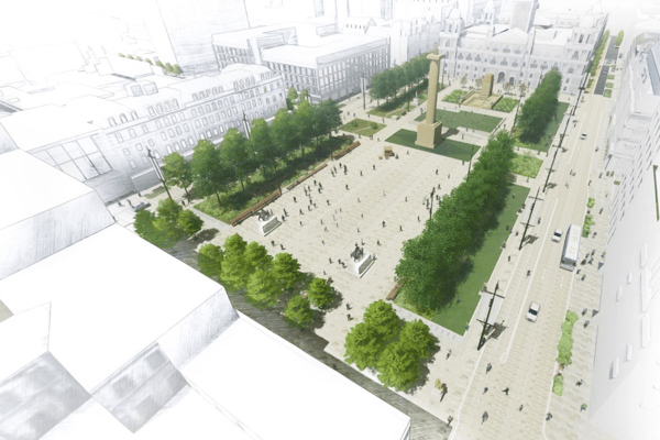 The new square will feature more green space and trees. Picture: Glasgow City Council