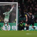  Bobby Wales of Kilmarnock scores his sides opening goal during the Scottish Gas Scottish Cup Fourth Round match between Celtic and Kilmarnock