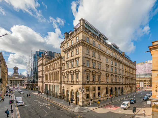 The front of the building on the corner of South Frederick Street and Ingram Street. 