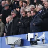 Then England manager Gareth Southgate looks on with Kevin Thelwell, Director of Football at Everton, prior to the Premier League match against Brentford in 2023 (Pic: Getty)