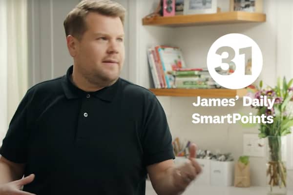 James Corden in a promotional video for WeightWatchers in 2021