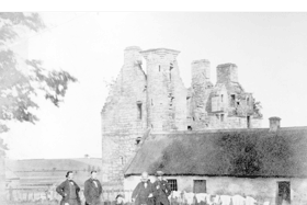 A group of MacDonald's Ramblers pose for a picture South West of Haggs Castle prior to its restoration.