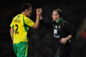 Paul Lambert of Norwich City with Russell Martin
