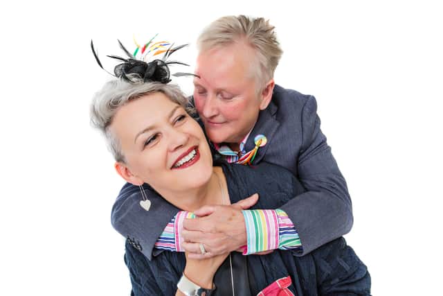 Gerrie and Susan Douglas-Scott - the first same-sex couple to legally marry in Glasgow.