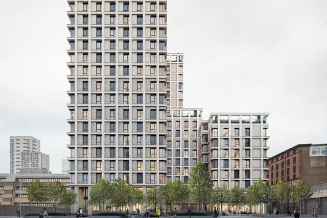 A view of the new £60m student accomodation development on the Broomielaw in Glasgow.