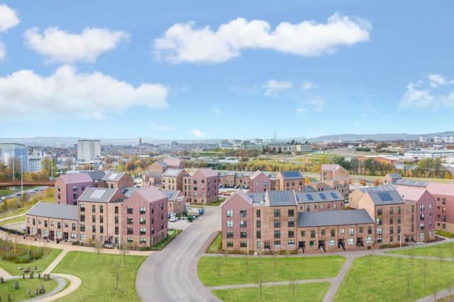 A CGI image of the new homes set to be constructed in Sighthill.