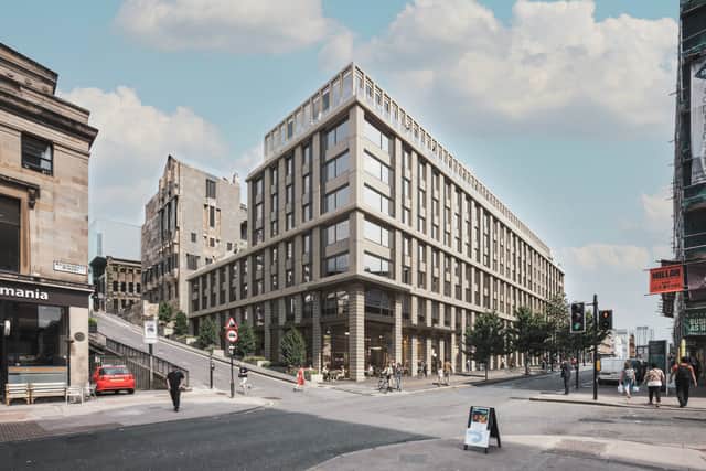 The proposed façade as seen from Sauchiehall Street at the new Vita development on the site formerly occupied by the O2 ABC.
