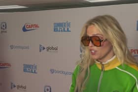 American singer-songwriter and actress Renee Rap was spotted wearing a Celtic tracksuit on the red carpet at Capital's Summertime Ball. 