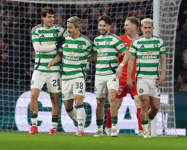 Celtic attacker Daizen Maeda has been linked with Premier League sides Tottenham Hotspur, West Ham and Brentford this transfer window (Pic: Getty)