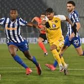 Maccabi Tel Aviv's Brazilian forward #17 Weslley Patati (C) is firmly on Rangers transfer radar
