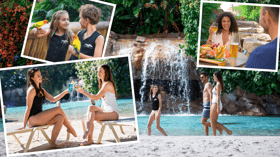 Relaxing with premium drinks, tropical wildlife and white-sand beaches at Discovery Cove Orlando.
