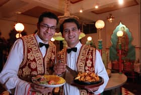 Waiters Jack and Ijaz  at the Koh-i-Noor Restaurant, Glasgow, in 1998