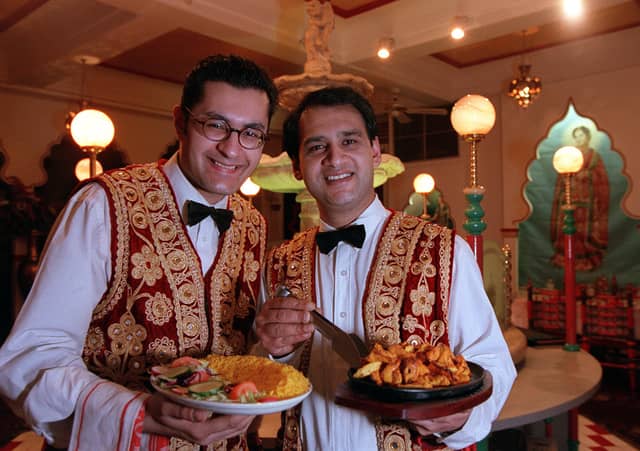 Waiters Jack and Ijaz  at the Koh-i-Noor Restaurant, Glasgow, in 1998