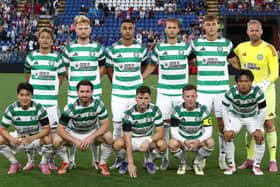 Celtic team line up during the Como Cup match against Ajax