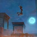 Memnon (Larry Herron) jumping to scale the walls of Troy in Eyes of Wakanda